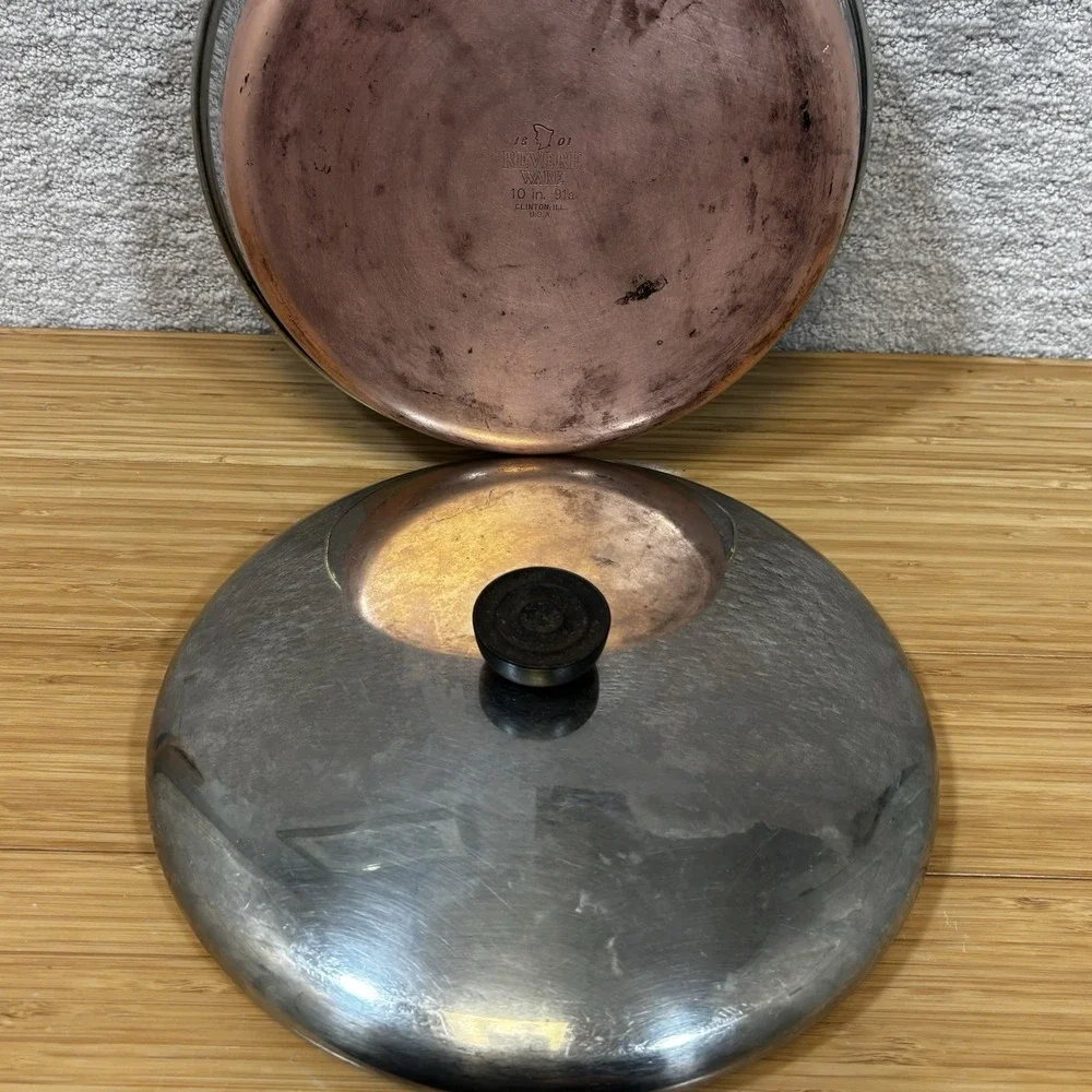 Vtg Revere Ware 1801 Copper Bottom 10
